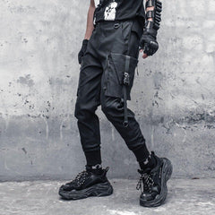 Functional Detachable Pocket Ribbons Cargo Pants