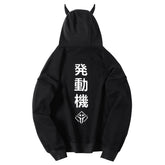 Techwear Devil Horns Cardigan Hoodies