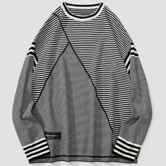 Personality Irregular Stripes Sweatshirt