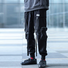 Combat Zipper Pockets Ribbons Cargo Pants