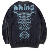 Mechanical Print Washed Sweatshirt