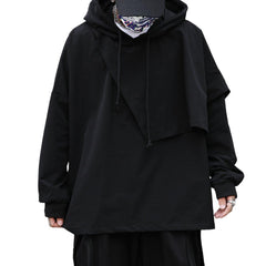 Dark Fake Two Irregular Oversized Hoodie
