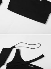 Single Shoulder Short Sleeve Shirt