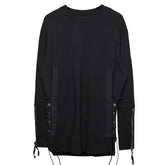 Dark Fake Two Side Bandage Sweatshirt