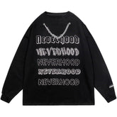 Necklace Letters Print Sweatshirt
