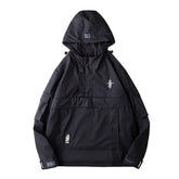 Half Zip Ninja Functional PU Hooded Jacket