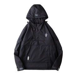 Half Zip Ninja Functional PU Hooded Jacket