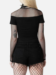 Straps Halter Neck Short Sleeve T Shirt