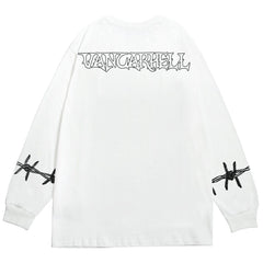 Thorn Fire Flame Cotton Oversized Sweatshirt