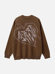 Arrow Penetrate Heart Knit Sweater