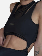 Hollow Mesh Vest Suit