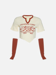 Flower Letters Short Sleeve T Shirts