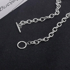 Punk Thick Chain Hollow OT Buckle Necklace