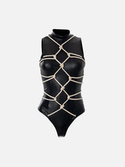 Strap PU Bodysuit