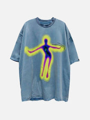 Distorted Portrait Graphic Cotton Tee