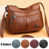 Shoulder Bag Multi-Pocket Faux Leather Crossbody