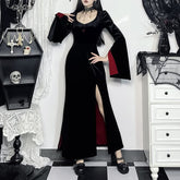 Medieval Gothic Vampire Velvet Long Sleeve Maxi Dress