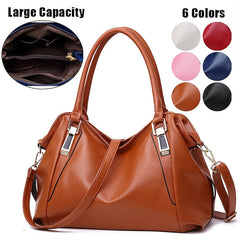 Handles and Top Faux with Handbag Black Leather