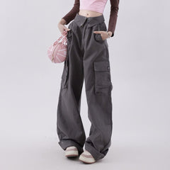 Pantalones cargo góticos gris místico