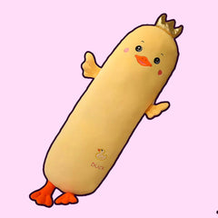 Peluche de almohada larga de dinosaurio y pato