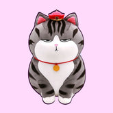 Gato gordo y enojado de peluche