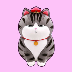 Gato gordo y enojado de peluche