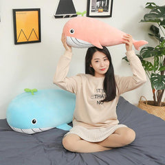 Almohada de peluche suave de ballena gigante kawaii