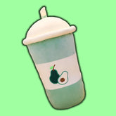 Peluche de taza de té con leche y frutas