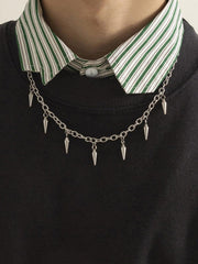 Gothic Fringed Rivets Necklace