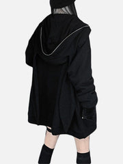 Dark Fold-eared Rabbit Chain Zip Up Hoodie