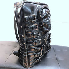 Premium Gothic Punk Skull Faux Leather Backpack