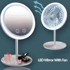 2in1 LED Light Makeup Mirror With Fan