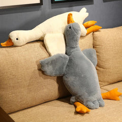 Pato de peluche gigante de 50-130 cm, bonito animal, almohada para dormir esponjosa