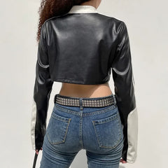 Punk-Crop-Lederjacke