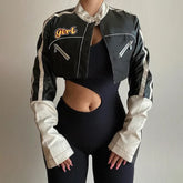 Punk Crop Leather Jacket