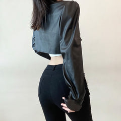 Punk Goth Kurze Lederjacke