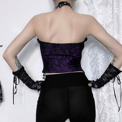 Purple Gothic Bandeau Corset Top