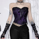 Purple Gothic Bandeau Corset Top