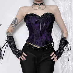 Purple Gothic Bandeau Corset Top