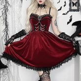 Red Velvet Vampire Gothic Lolita Mini Dress