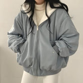 Reversible Faux Fur Hooded Baggy Jacket