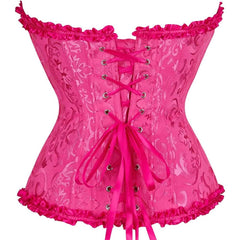 Roes Red Gothic Ruffle Trim Hourglass Overbust Corset