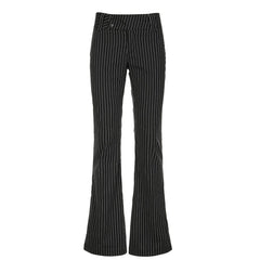 Stripe Low Waist Flare Trousers