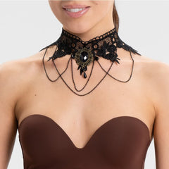 Viktorianisches Gothic Spitzen-Choker