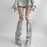 White Gothic Ripped Tights