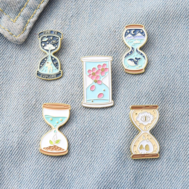 Time Hourglass Shape Pins