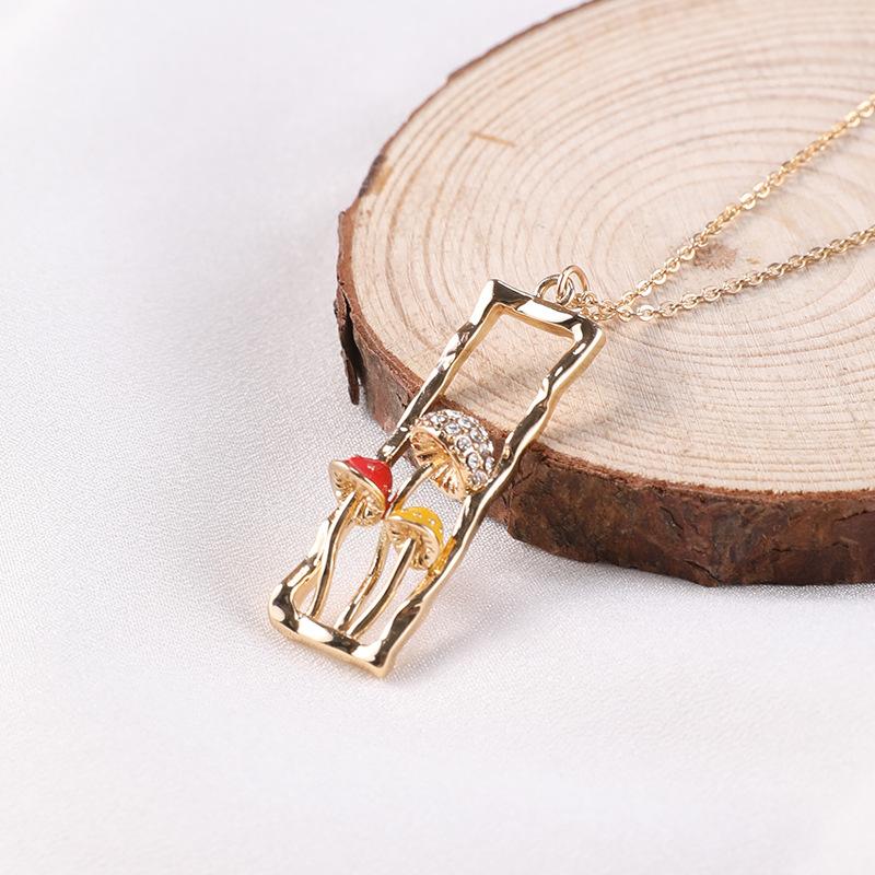 Kawaii Rectangular Mushroom Necklace