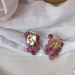 Purple Grape Bunch Earrings