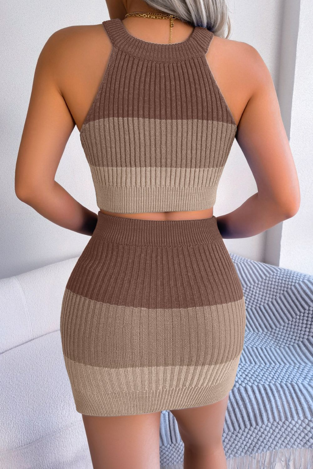 Sleeveless Top and Skirt Set