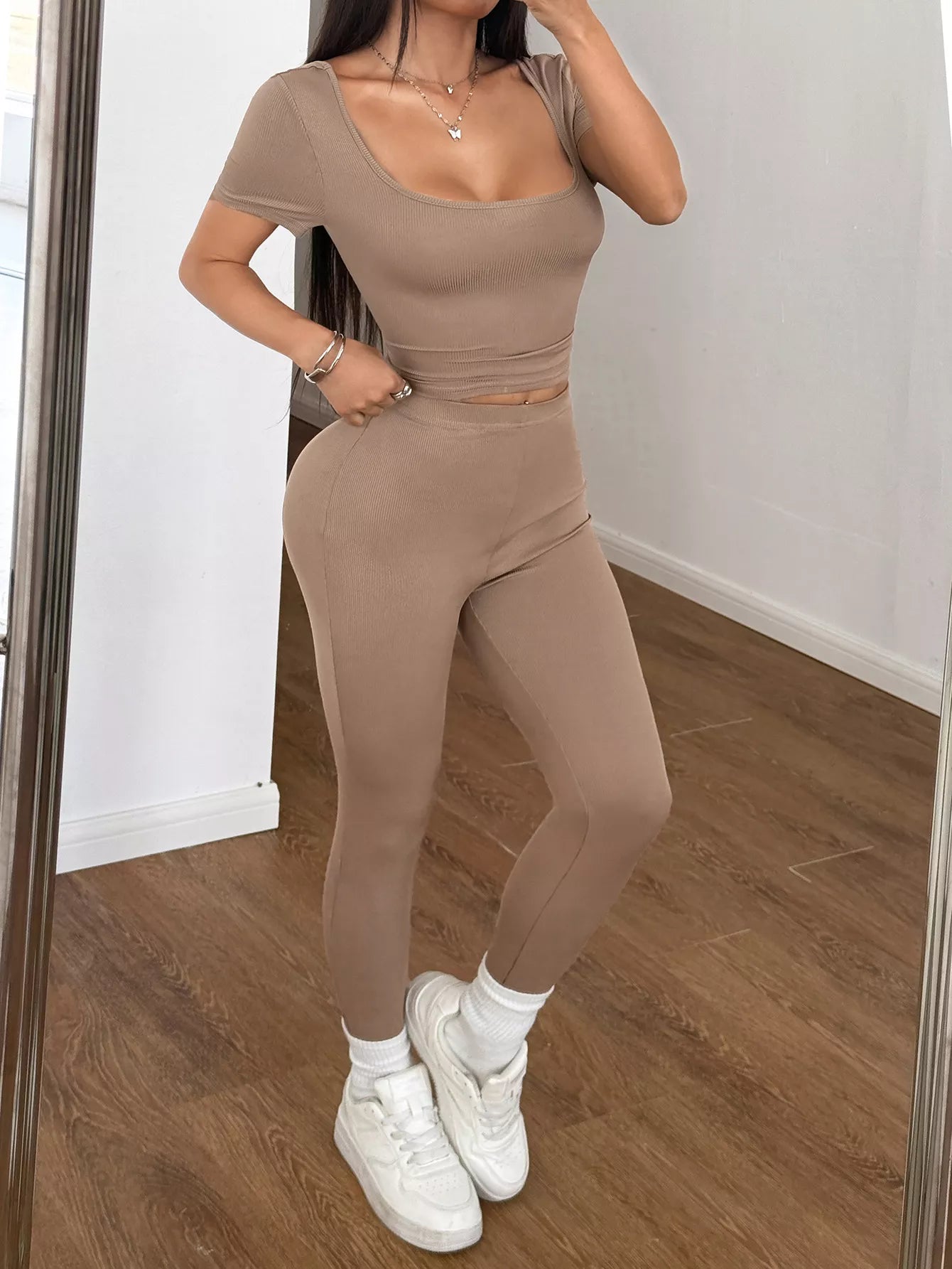 Short Sleeve Top and Leggings Set